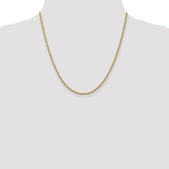 2.2mm 14k Yellow Gold Parisian Wheat Chain Necklace, 20 Inch - Picture 2 of 8